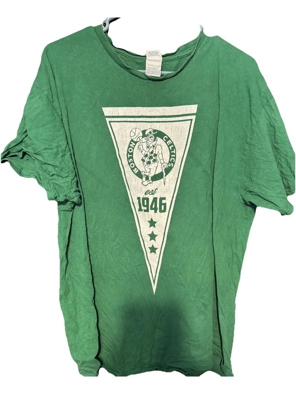 Boston Celtics Pennant Est 1946 T-Shirt Men Sz XL NBA Green